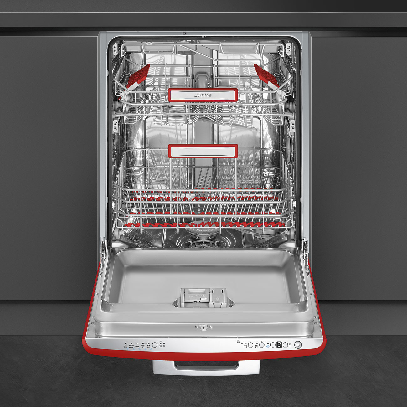 SMEG STFABRD3 Встраиваемая посудомоечная машина, красная, 60 см